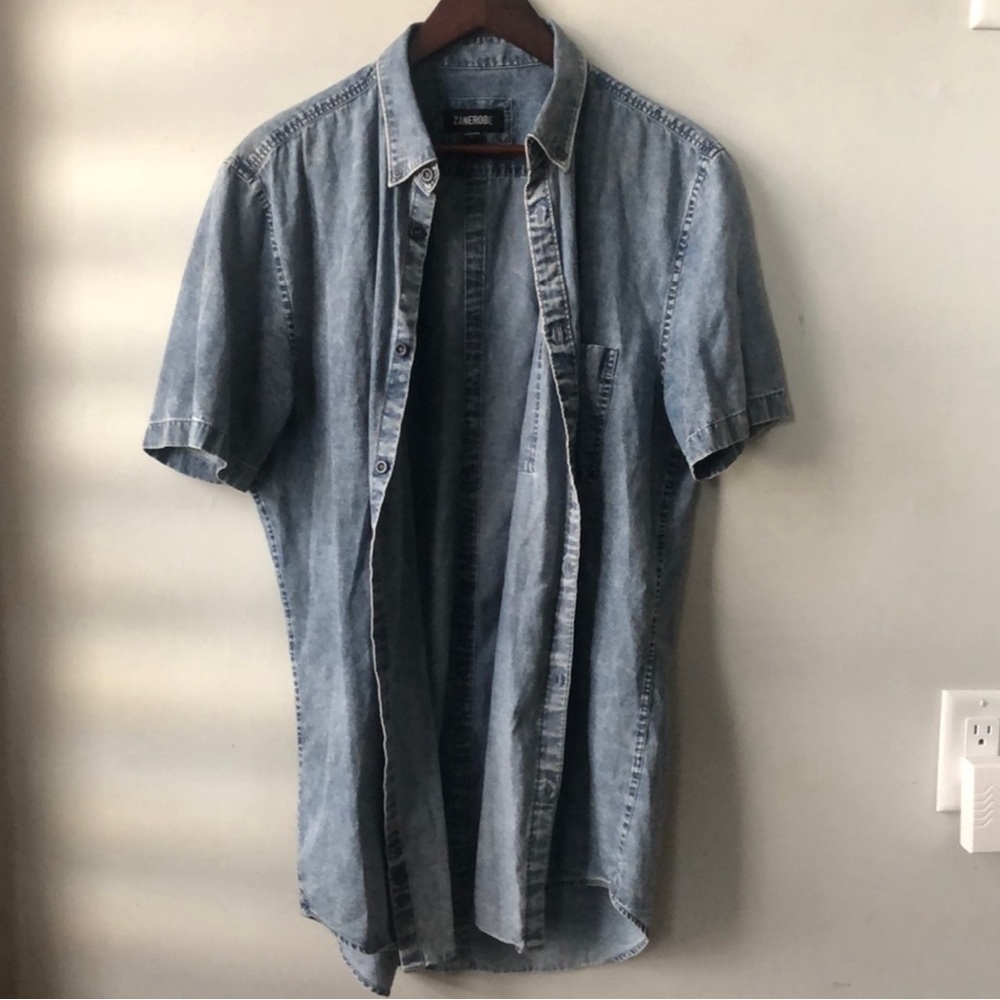 Zanerobe denim button up T